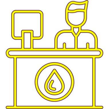 Benzin pompası olan bir adamın vektör çizimi