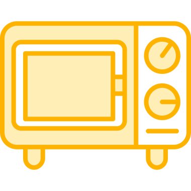 Mikrodalga fırın ikonu. Web için fırın vektör simgelerinin basit çizimi