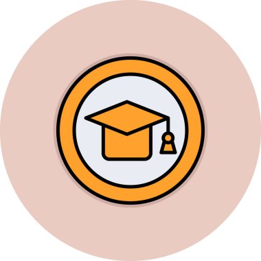 mezuniyet başlığı simgesi, vektör illüstrasyonu