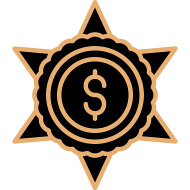 Dolar yıldız vektör simgesi