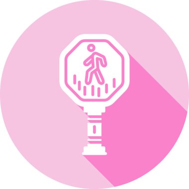 Pembe şemsiyeli bir kadının vektör çizimi