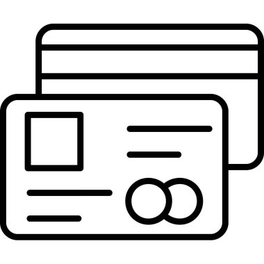 Kredi kartı ikonu vektör illüstrasyonu