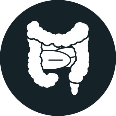 İnce bağırsak ağ simgesi, vektör illüstrasyonu