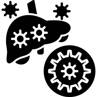 Bir virüs simgesinin vektör illüstrasyonu