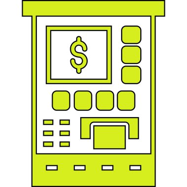 atm terminal makine renk vektör çizimi