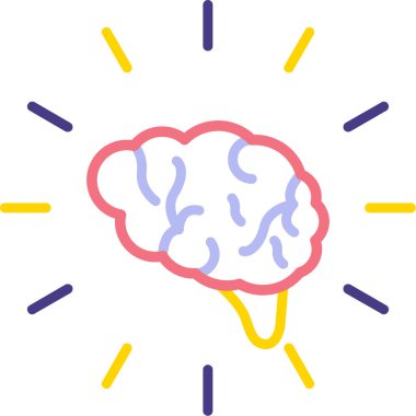 Beyin. Web simgesi basit illüstrasyon