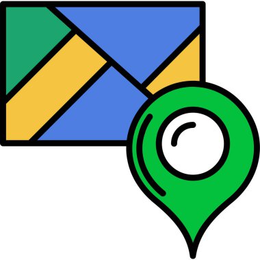 Harita gezinme konumu simgesi doldurulmuş dış hat biçimi