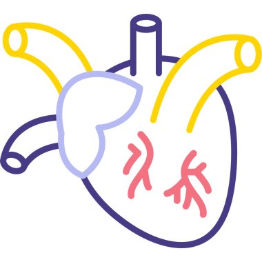 Akciğer organ kalp simgesi