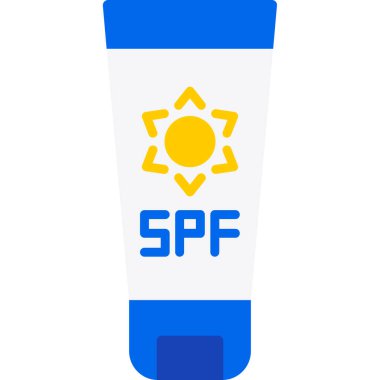 Güneş kremi düz simgesi, vektör illüstrasyonu