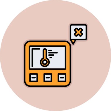 Moda düz biçimli bilgisayar simgesi izole.