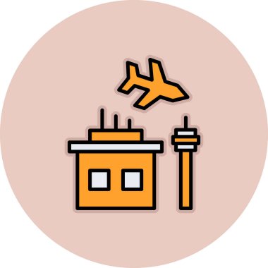 Havaalanı. Web simgesi basit illüstrasyon