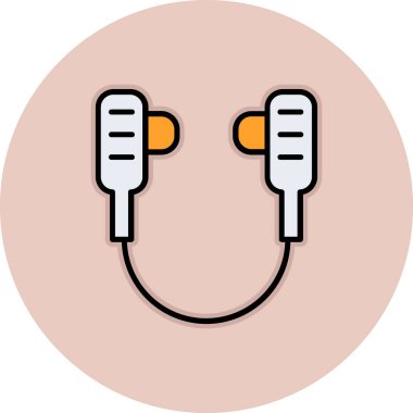 kulaklıklar vektör renk çizgisi simgesi