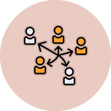 Sosyal ortam simgesi, vektör illüstrasyonu