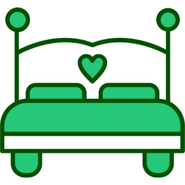 yatak ikonu vektör illüstrasyonu