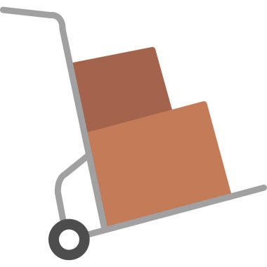 Alışveriş arabası simgesi, illüstrasyon, beyaz arkaplanda vektör