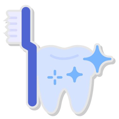 Diş ikonu dolgulu dış hat biçiminde