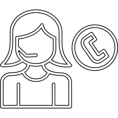 Konuşma balonu ve saç stili çizgisi ikon vektör çizimi tasarımı olan kadın avatarı