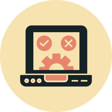 Dizüstü bilgisayar simgesi vektör çizimi