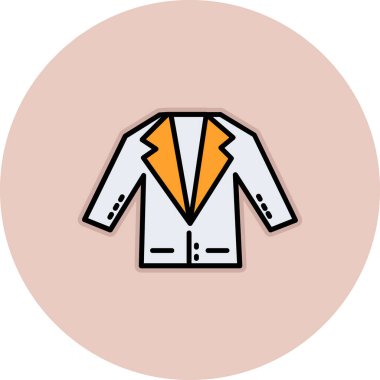 Beyaz ve turuncu ceketli ve kravatlı bir vektör çizimi