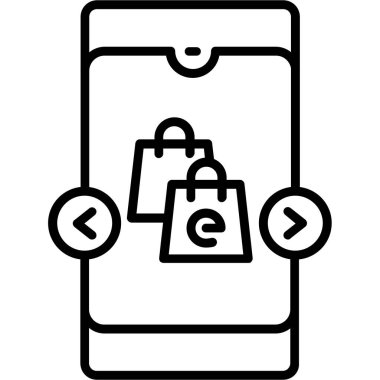 Alışveriş simgesi, illüstrasyon vektörü