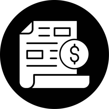 Taslak biçiminde fatura dolar para simgesi