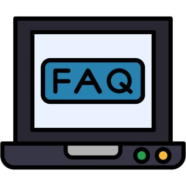 Soru sembolü vektör illüstrasyon tasarımı içeren bilgisayar ekranı