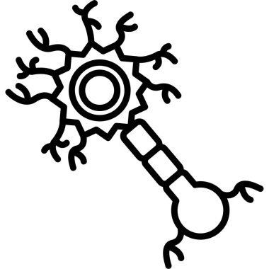 Motor Nöron Web simgesi, vektör illüstrasyonu