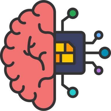 Beyin. Web simgesi basit illüstrasyon