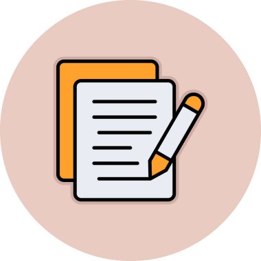 Kağıt sayfalı bir kalemin vektör simgesi