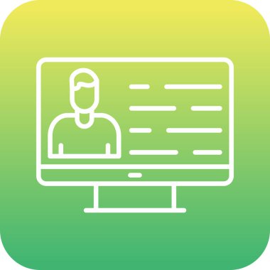 benzersiz kimlik kartı vektör çizgisi simgesi