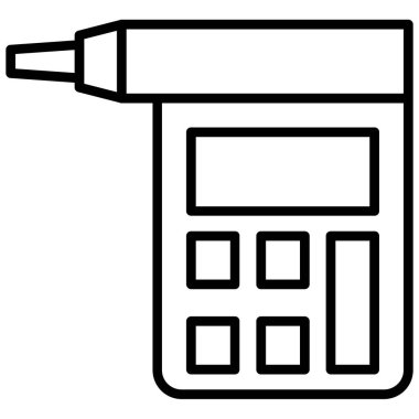 Hesap makinesi simgesi. Taslak tarzı. vektör simgesi, izole