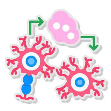 Nörogenez ağ simgesi, vektör illüstrasyonu