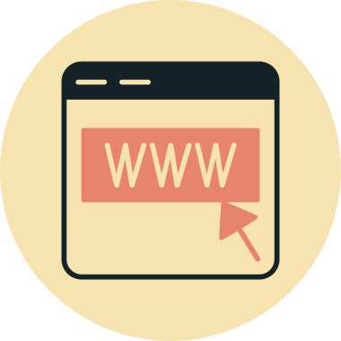 Web tarayıcı düz simgesi, vektör, illüstrasyon tasarımı