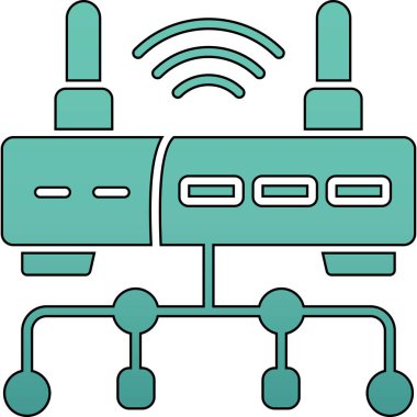 Kablosuz. Web simgesi basit illüstrasyon