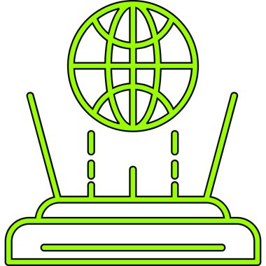 dünya uydu anten simgesi doldurulmuş dış hat biçimi