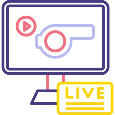 Canlı yayınlanan modern simge, vektör illüstrasyonu