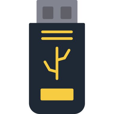 usb flash disk simgesi, düz tasarım