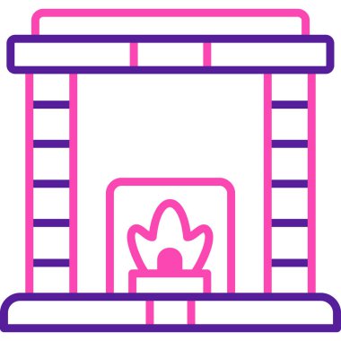 Şöminenin vektör illüstrasyonu