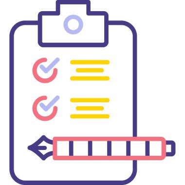 Kontrol listesi. Web simgesi basit illüstrasyon