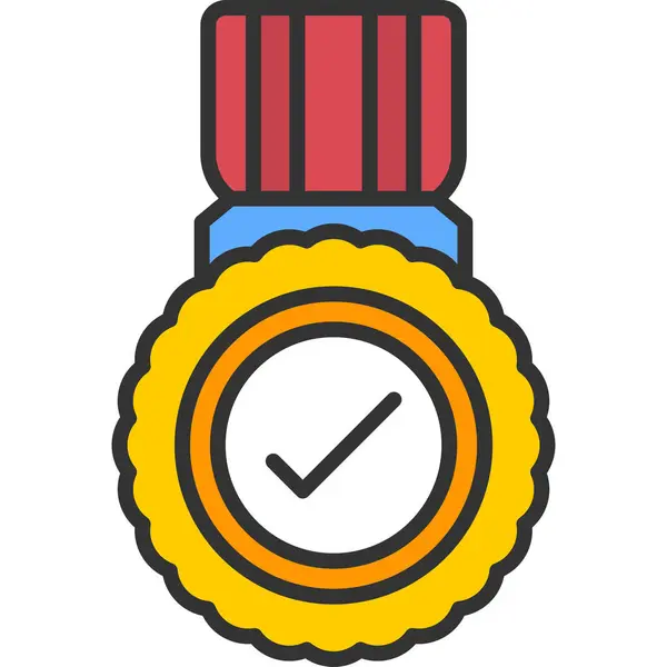 Kırmızı kurdele dizaynlı altın madalya