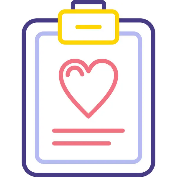 Kalp sembolü ve çizgileri olan pano