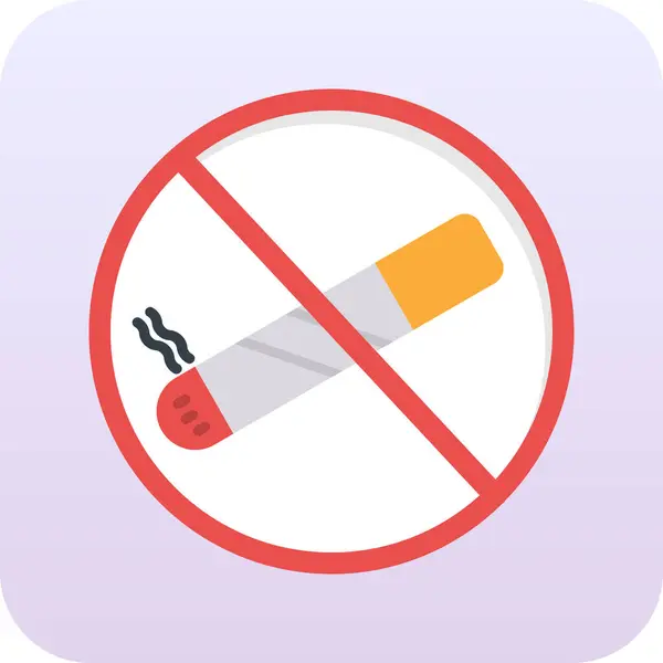 Düz bir şekilde sigara içme ikonu yok. sigara vektörü illüstrasyonu.
