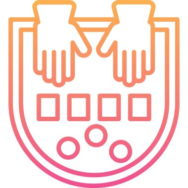 Bir kalkan simgesinin vektör illüstrasyonu