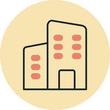 Bina. Web simgesi basit illüstrasyon