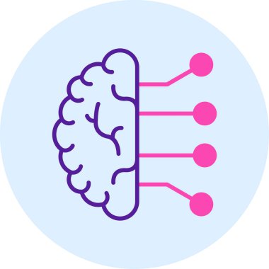 Beyin. Web simgesi basit illüstrasyon