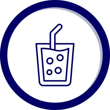 Bir bardak saman simgesinin vektör çizimi