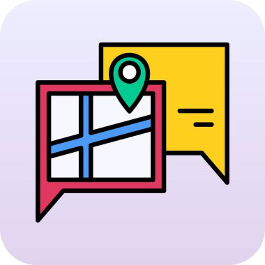 konum haritası simgesi. beyaz üzerinde izole edilmiş çizgi haritası konum vektör rengi