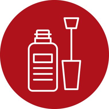 Ana hatlarıyla daire simgesinde kan şişesi