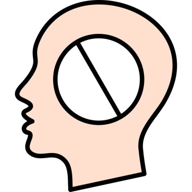 İnsan kafası ikonu. İnsan baş vektör simgesi rengini izole et