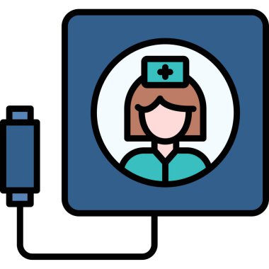 Hemşire sağlık sigortası ikonu - ana hatlarıyla